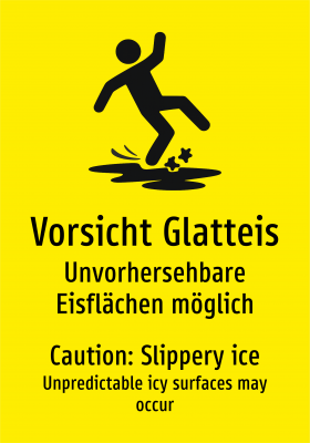 Vorsicht Glatteis - Unvorhersehbare Eisflächen möglich