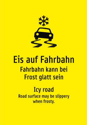 Eis auf Fahrbahn - Fahrbahn kann bei Frost glatt sein