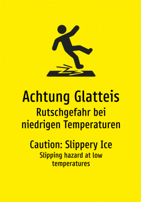Achtung Glatteis - Rutschgefahr bei niedrigen Temperaturen