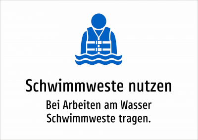 Schwimmweste nutzen - Bei Arbeiten am Wasser Schwimmweste tragen.