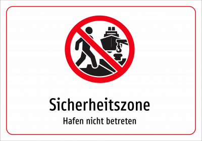Sicherheitszone - Hafen nicht betreten