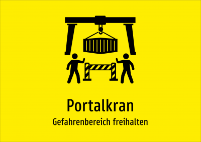 Portalkran - Gefahrenbereich freihalten