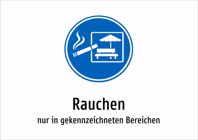 Rauchen - nur in gekennzeichneten Bereichen