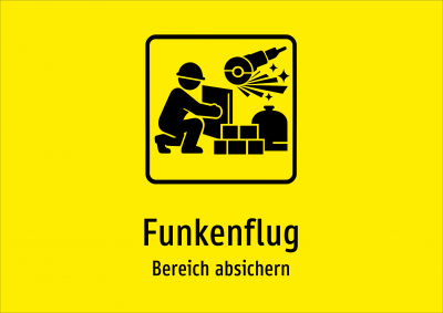 Funkenflug - Bereich absichern