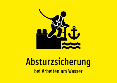 Absturzsicherung - bei Arbeiten am Wasser