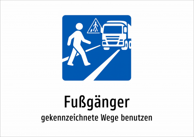 Fußgänger - gekennzeichnete Wege benutzen