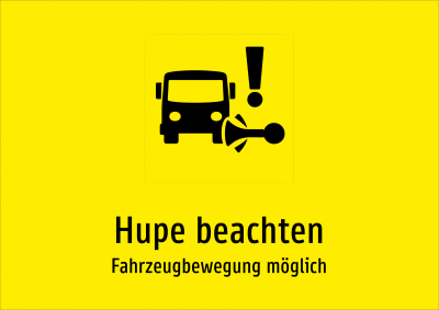 Hupe beachten - Fahrzeugbewegung möglich