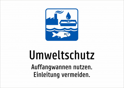 Umweltschutz - Auffangwannen nutzen. Einleitung vermeiden.
