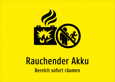 Rauchender Akku - Bereich sofort räumen