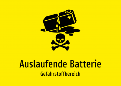 Auslaufende Batterie - Gefahrstoffbereich