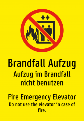 Brandfall Aufzug - Aufzug im Brandfall nicht benutzen