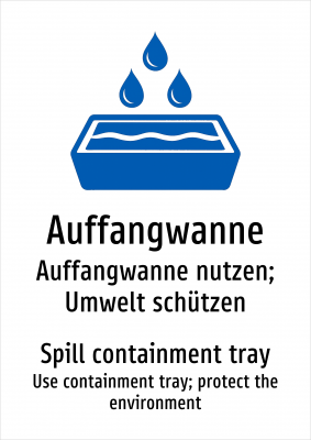 Auffangwanne - Auffangwanne nutzen; Umwelt schützen