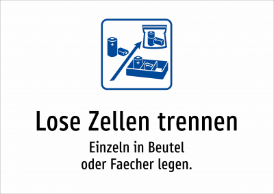Lose Zellen trennen - Einzeln in Beutel oder Faecher legen.