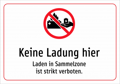 Keine Ladung hier - Laden in Sammelzone ist strikt verboten.