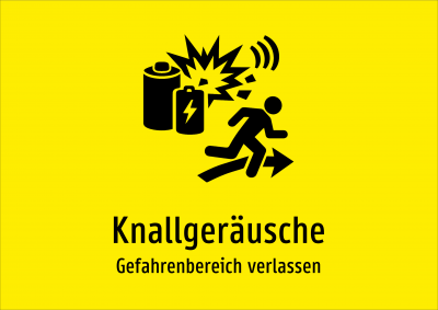 Knallgeräusche - Gefahrenbereich verlassen