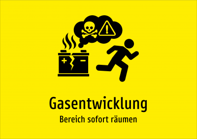 Gasentwicklung - Bereich sofort räumen