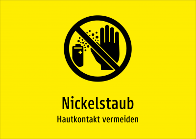 Nickelstaub - Hautkontakt vermeiden