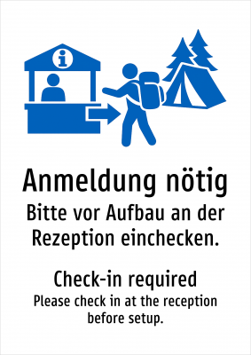 Anmeldung nötig - Bitte vor Aufbau an der Rezeption einchecken.