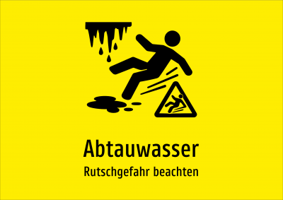 Abtauwasser - Rutschgefahr beachten