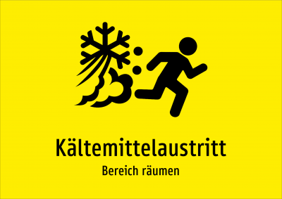 Kältemittelaustritt - Bereich räumen