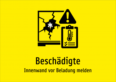 Beschädigte - Innenwand vor Beladung melden