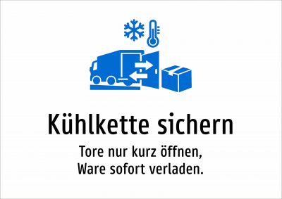 Kühlkette sichern - Tore nur kurz öffnen, Ware sofort verladen.