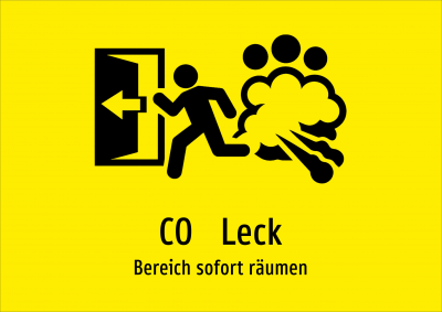 CO₂ Leck - Bereich sofort räumen