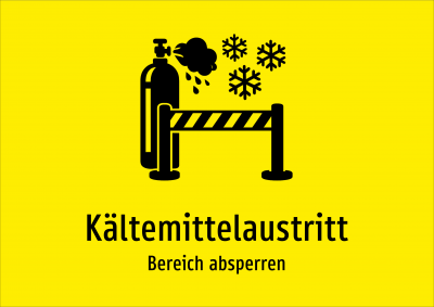Kältemittelaustritt - Bereich absperren