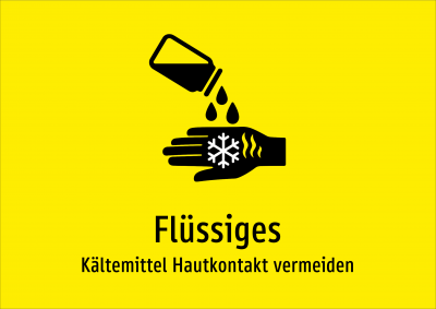 Flüssiges - Kältemittel Hautkontakt vermeiden