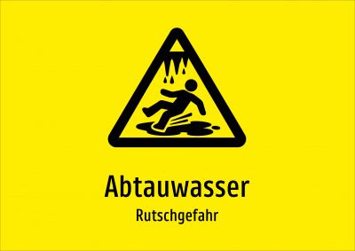 Abtauwasser - Rutschgefahr