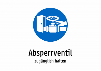Absperrventil - zugänglich halten