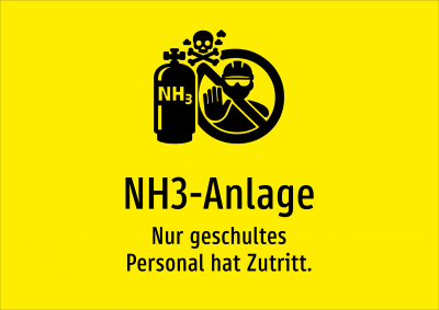 NH3-Anlage - Nur geschultes Personal hat Zutritt.