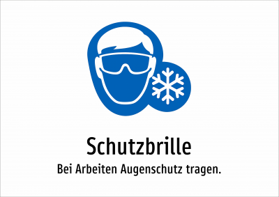 Schutzbrille - Bei Arbeiten Augenschutz tragen.