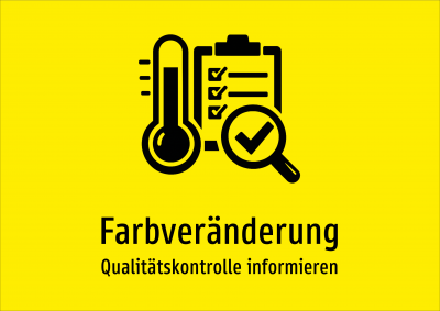 Farbveränderung - Qualitätskontrolle informieren