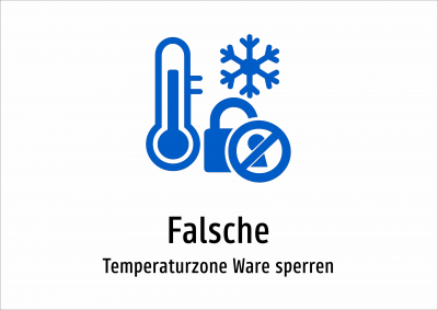 Falsche - Temperaturzone Ware sperren