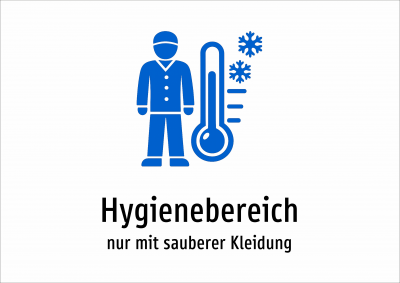 Hygienebereich - nur mit sauberer Kleidung
