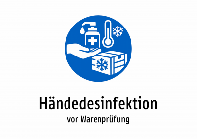 Händedesinfektion - vor Warenprüfung