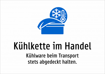Kühlkette im Handel - Kühlware beim Transport stets abgedeckt halten.