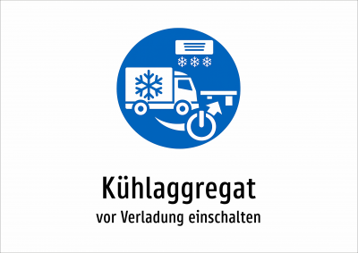 Kühlaggregat - vor Verladung einschalten