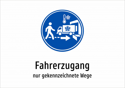 Fahrerzugang - nur gekennzeichnete Wege