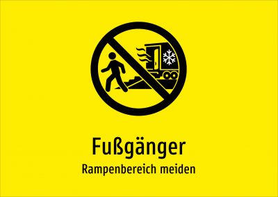 Fußgänger - Rampenbereich meiden