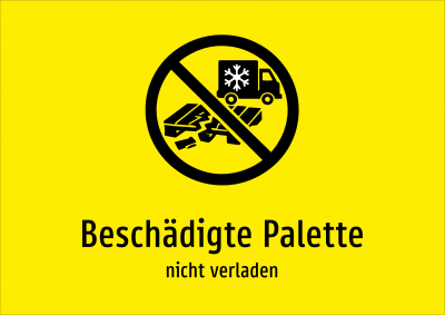 Beschädigte Palette - nicht verladen