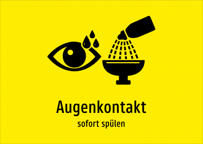 Augenkontakt - sofort spülen