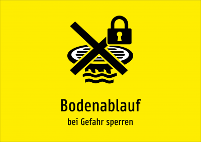 Bodenablauf - bei Gefahr sperren