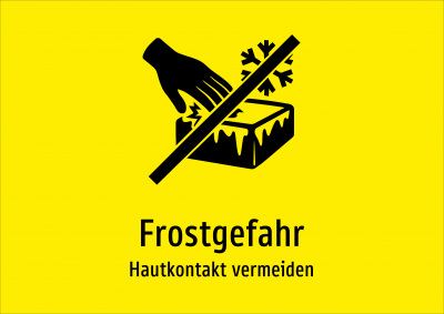 Frostgefahr - Hautkontakt vermeiden