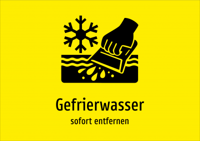 Gefrierwasser - sofort entfernen