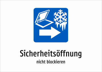 Sicherheitsöffnung - nicht blockieren