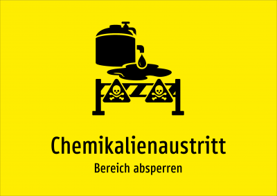 Chemikalienaustritt - Bereich absperren