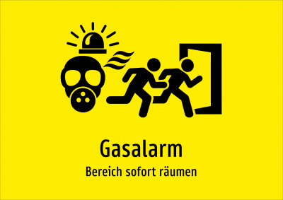 Gasalarm - Bereich sofort räumen