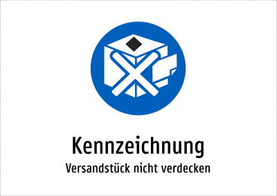 Kennzeichnung - Versandstück nicht verdecken
